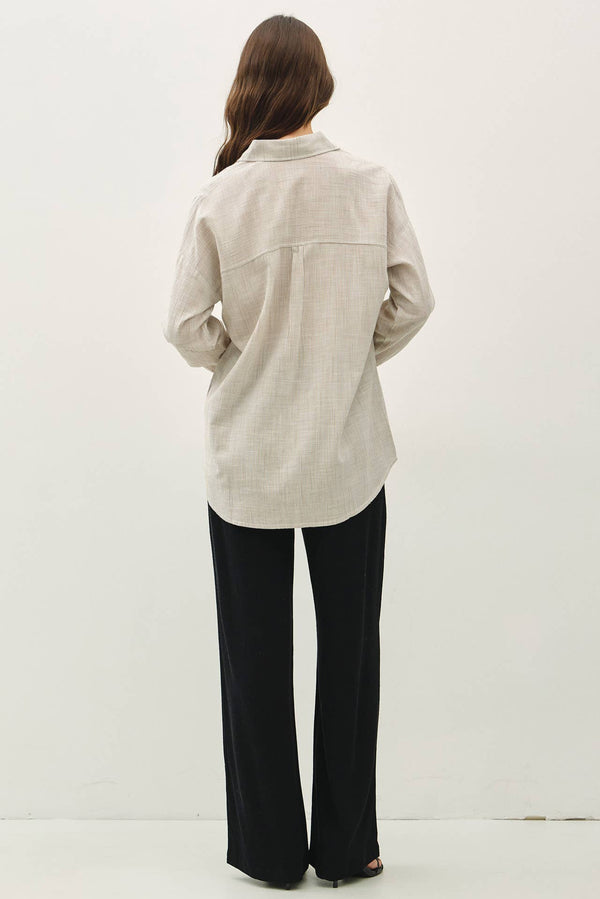 HAIRLINE STRIPE BUTTON DOWN SHIRT-Blue Hand Home