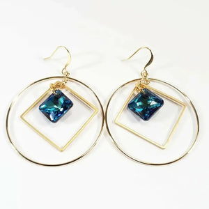 Bermuda Princess Hoop Earrings-Blue Hand Home