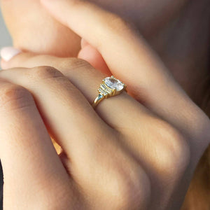 OVAL CUT DAINTY RING - R-F12278-Blue Hand Home