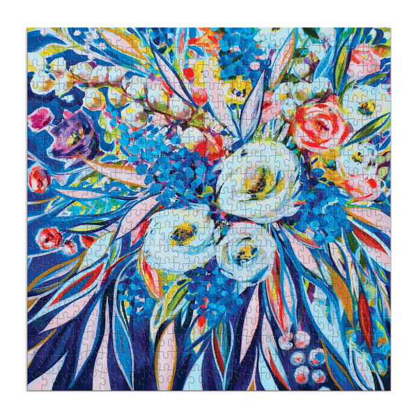 Artful Blooms 500 Piece Puzzle-Blue Hand Home