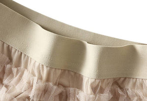 Chic Elastic Waist Tulle Tutu Midi Skirt-Blue Hand Home