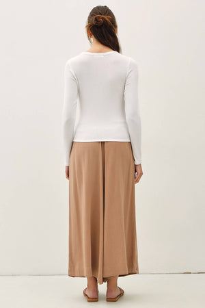Linen Blend Cropped Palazzo Pants