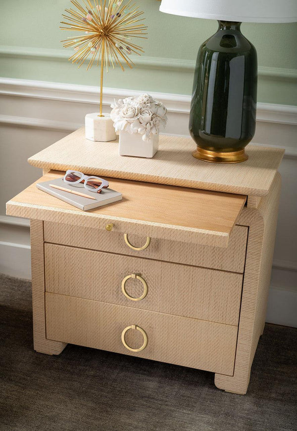 Elina 3-Drawer Side Table-Blue Hand Home