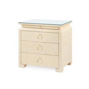 Elina Console with Glass Top, Storm Blue-Blue Hand Home
