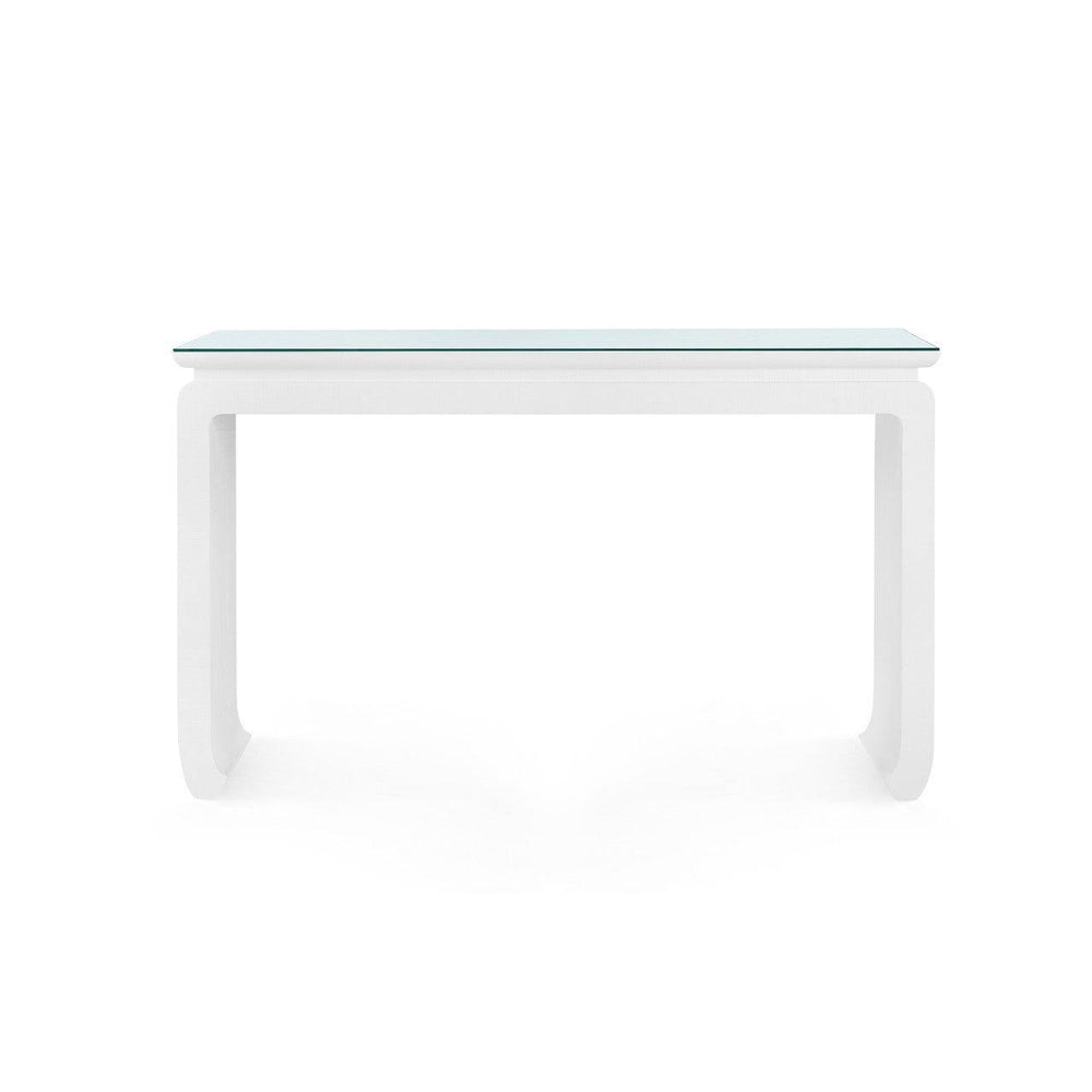 Elina Console with Glass Top, Vanilla-Blue Hand Home