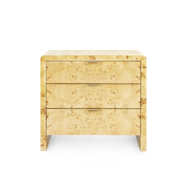 Emil 3-Drawer Side Table / Burl-Blue Hand Home