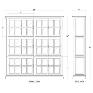 English Bookcase 2 Column-Blue Hand Home