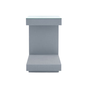 Essential Side Table with Glass Top, Winter Gray