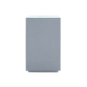 Essential Side Table with Glass Top, Winter Gray