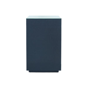 Essential Side Table with Glass Top, Blue Steel