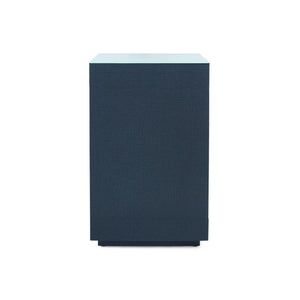 Essential Side Table with Glass Top, Blue Steel