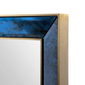 Etienne Mirror in Antique Midnight Blue with Brass Accents