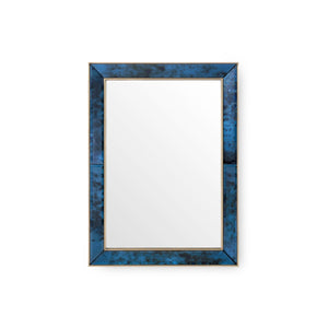 Etienne Mirror in Antique Midnight Blue with Brass Accents