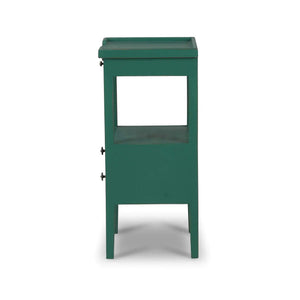 Eton 2 Drawer Side Table w/ Pull Out Shelf-Blue Hand Home