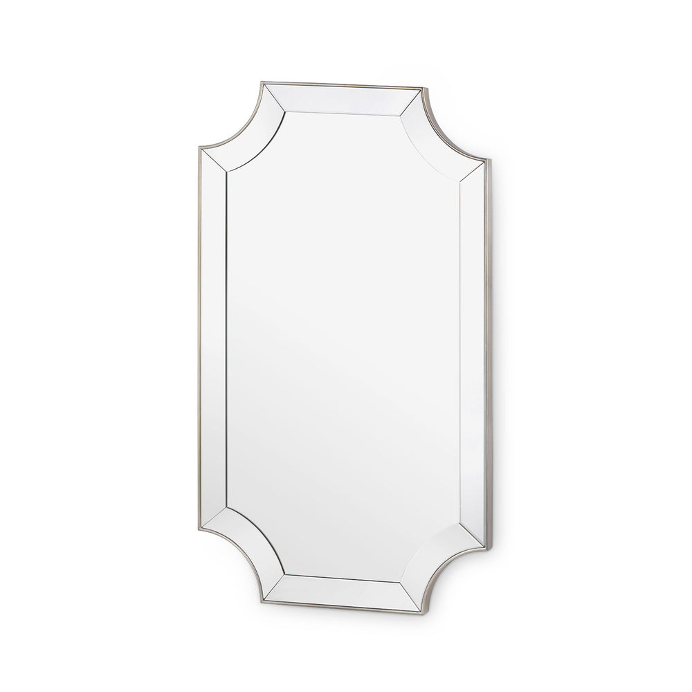 Everly Neoclassical Silver Leaf Mirror with Clear Mirrored Glass