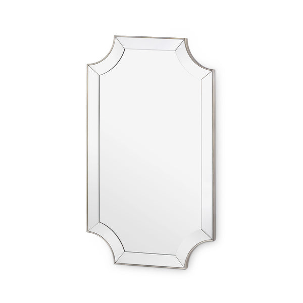 Everly Neoclassical Silver Leaf Mirror with Clear Mirrored Glass