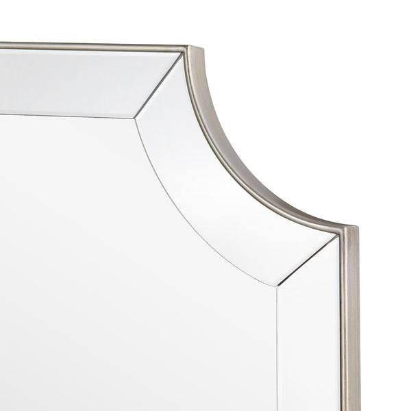 Everly Neoclassical Silver Leaf Mirror with Clear Mirrored Glass