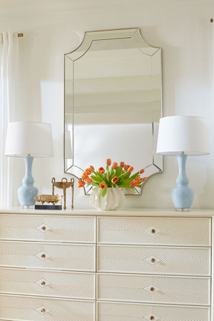 Everly Neoclassical Silver Leaf Mirror with Clear Mirrored Glass