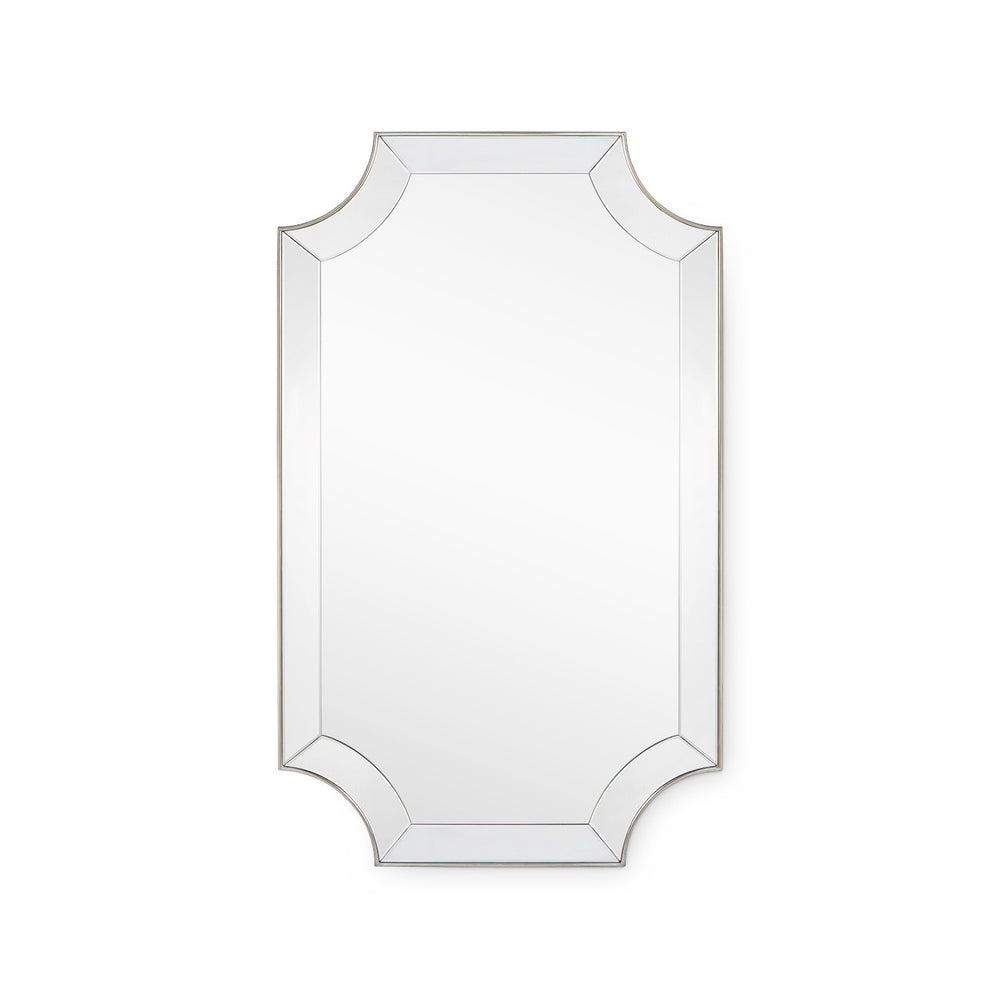 Everly Neoclassical Silver Leaf Mirror with Clear Mirrored Glass