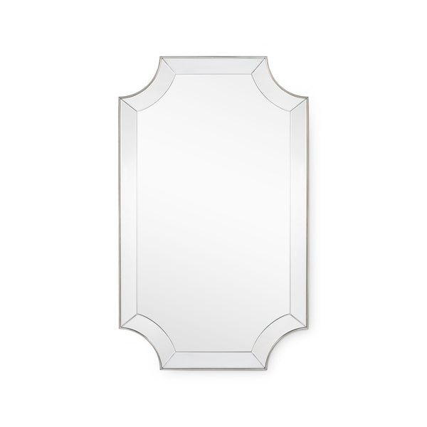 Everly Neoclassical Silver Leaf Mirror with Clear Mirrored Glass
