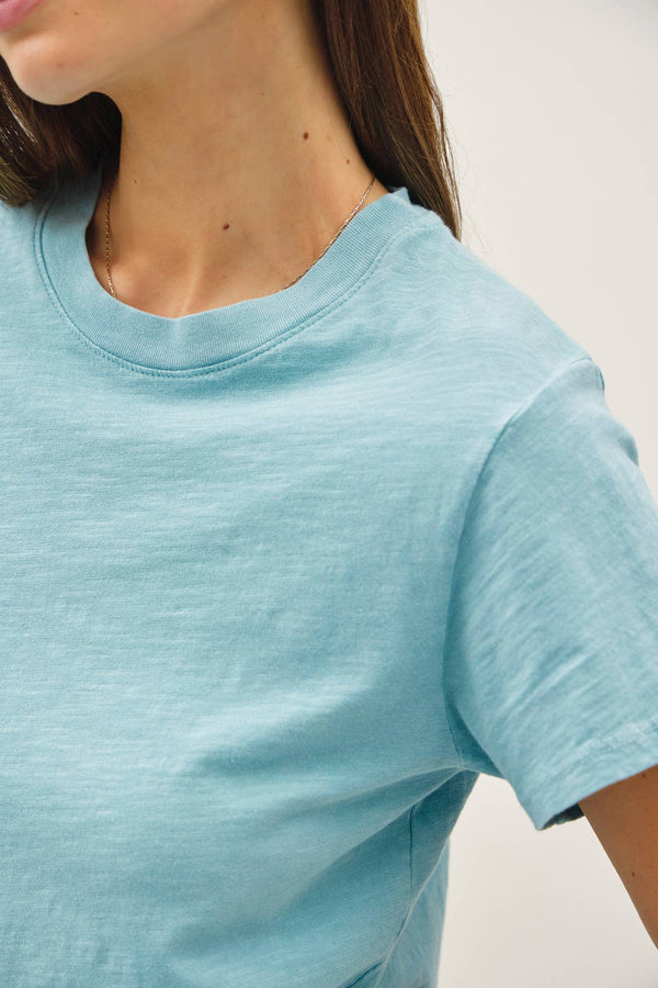 Classic Cut Acid Wash Cotton T-Shirt-Blue Hand Home