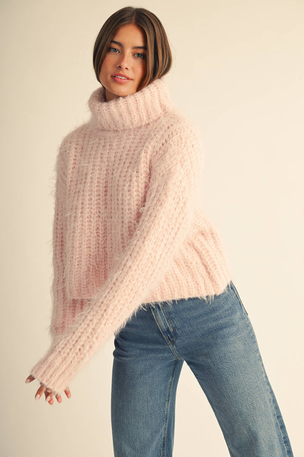 3319ik Cozy Ribbed Turtleneck Sweater