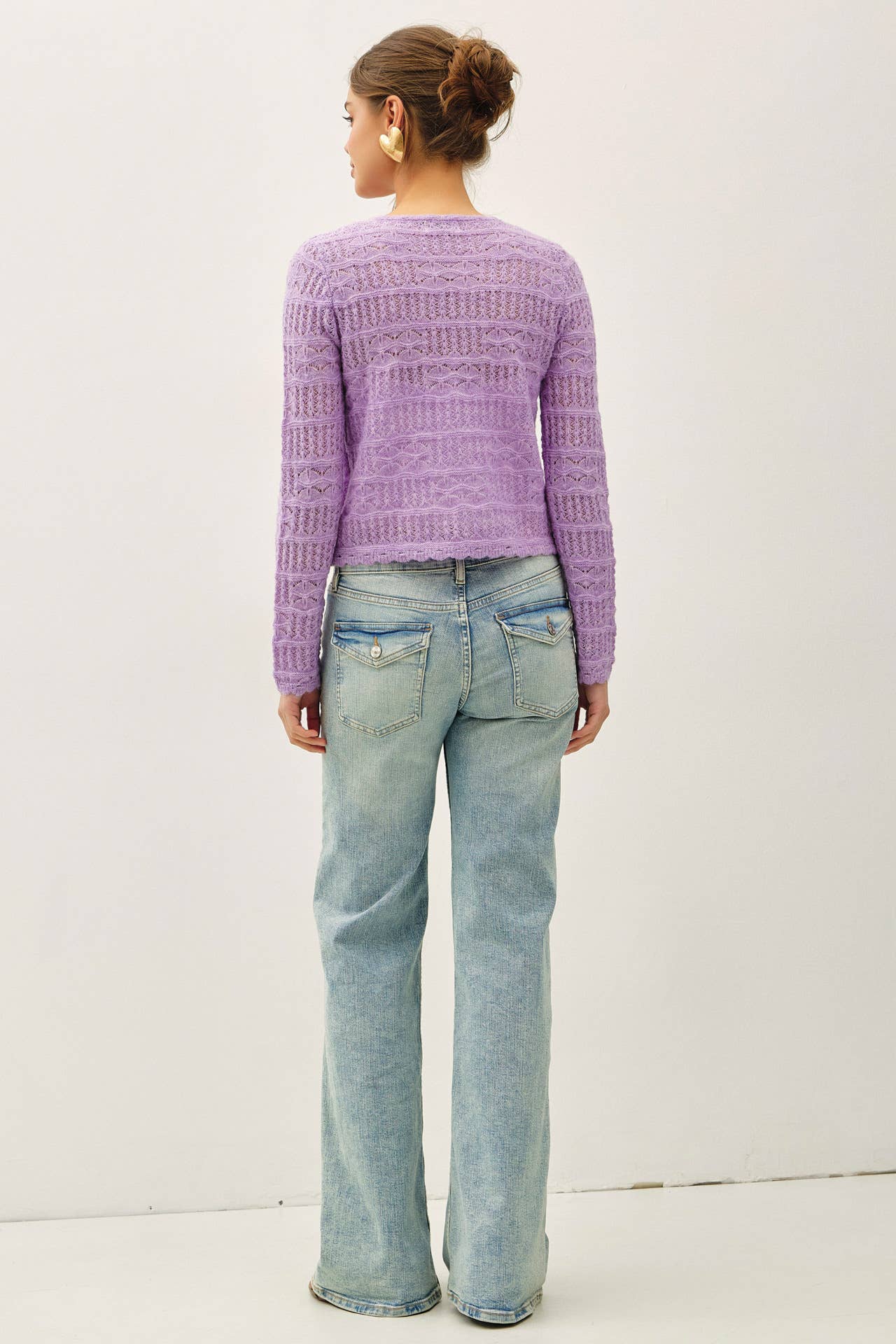 Openwork Knit Scalloped Edge Cardigan | Be Cool
