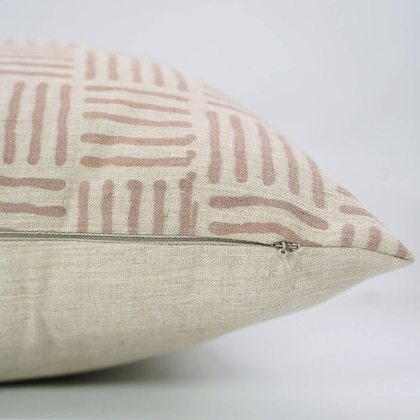 Unique Block Print Linen Blend Cushion Cover - Chaupath-Blue Hand Home
