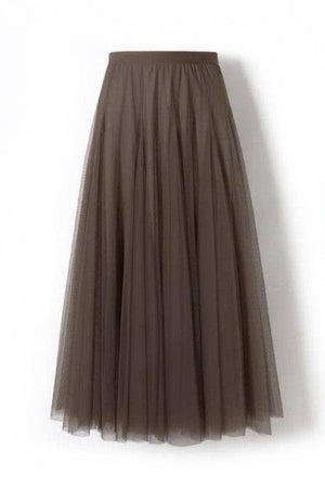 20 Colors Flowy Elastic Waist Tulle Pleated Skirt