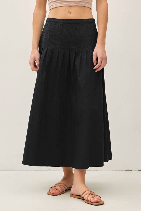 CRISP PLEATED MIDI SKIRT-Blue Hand Home