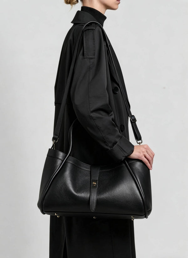 Elegant Large Genuine Leather Bag Made In Italy – 45x25x20