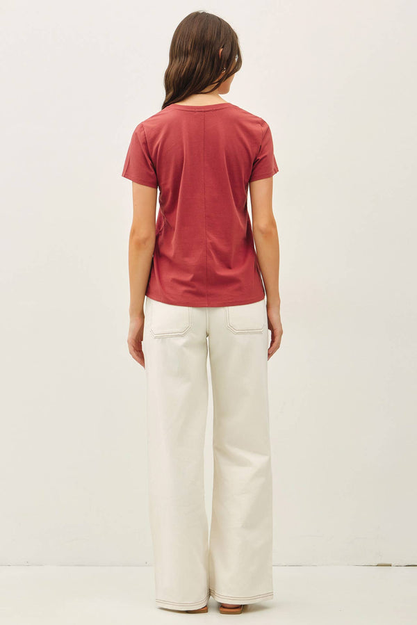 Cotton Jersey V-Neck T-Shirts