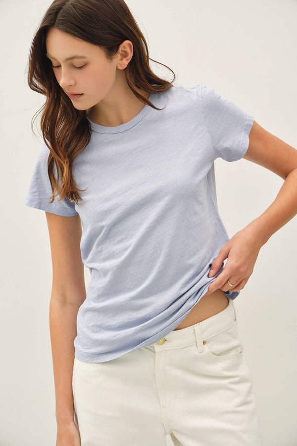 New Shade-Garment Dyed Cotton Slub Tee