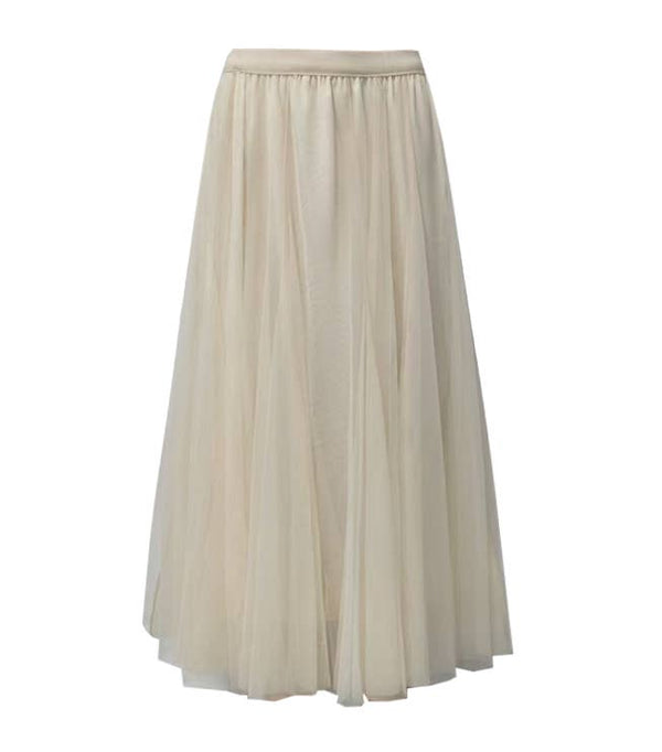 20 Colors Flowy Elastic Waist Tulle Pleated Skirt