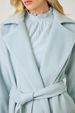 60745 Lapel Collar Robe Coat-Blue Hand Home