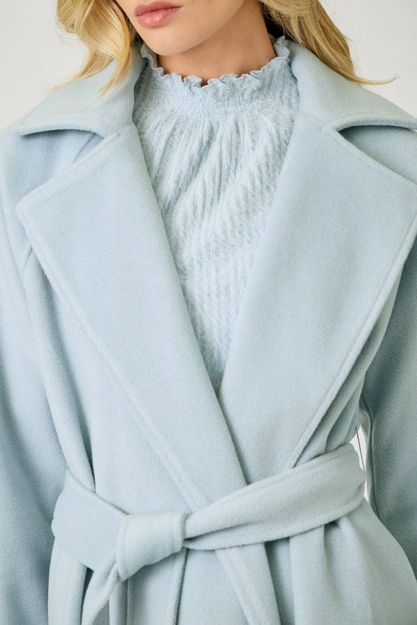 60745 Lapel Collar Robe Coat-Blue Hand Home