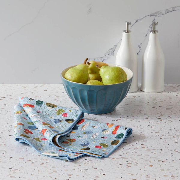 Floral Stems | Microfiber Kitchen Dish Towel-Blue Hand Home