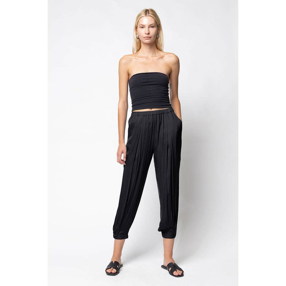 Pleated Pull-on Satin Joggers-Blue Hand Home
