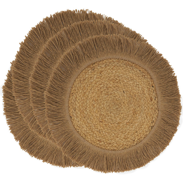 Jute Fringe Placemat-Blue Hand Home