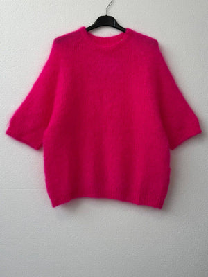 80% kid mohair sweater 3011: Rose bonbon-Blue Hand Home