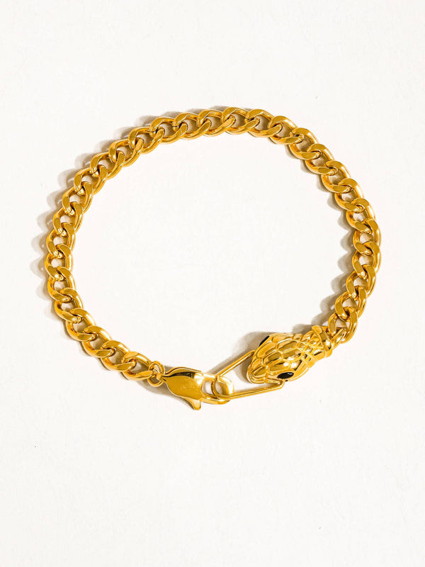 Habu 18K Gold Non-Tarnish Serpent Bracelet-Blue Hand Home