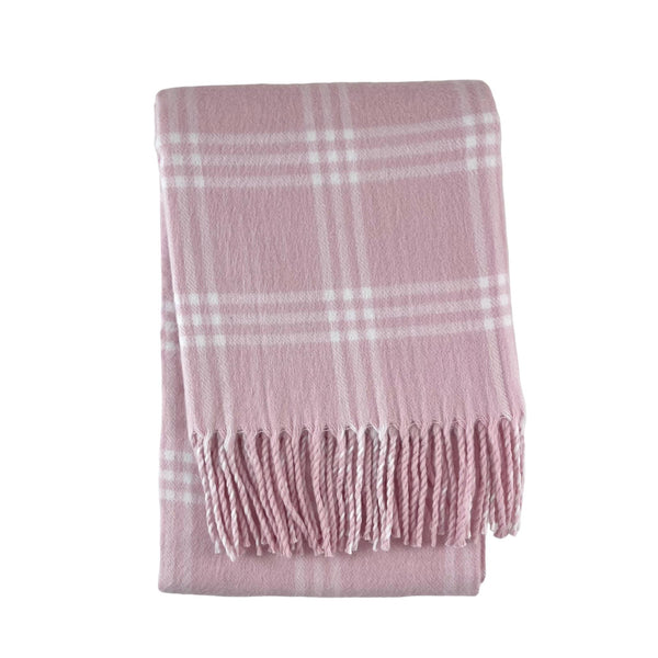 701 - Window Pane Check Flannel With Fringe-Blue Hand Home