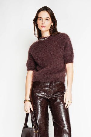 80% kid mohair sweater 3011: Prune-Blue Hand Home