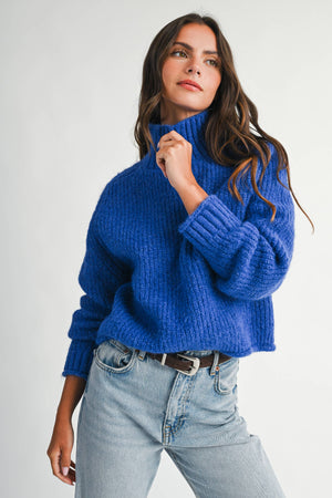 3483ik Soft Brushed Mock Neck Sweater