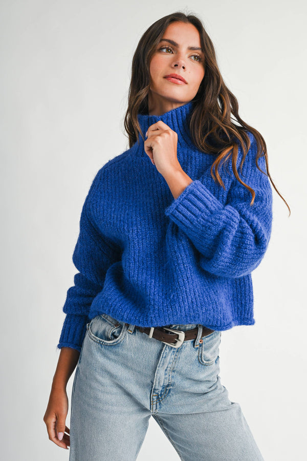 3483ik Soft Brushed Mock Neck Sweater