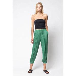 Pleated Pull-on Satin Joggers-Blue Hand Home