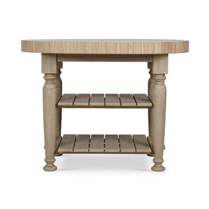 Farmhouse Butcher Block Kitchen Island-Blue Hand Home