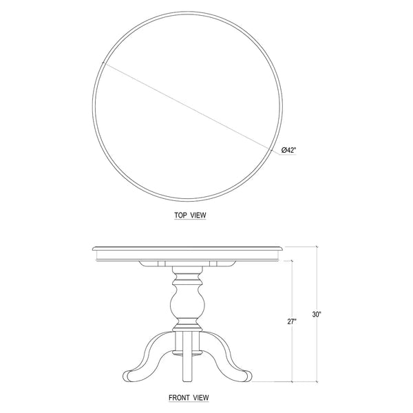 Farmhouse Round Table 42''-Blue Hand Home