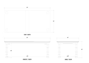 Farringdon Rectangular Dining Table 84''-Blue Hand Home