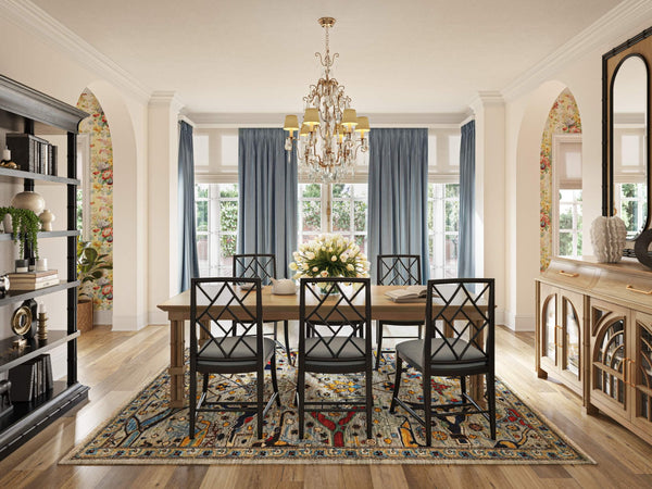 Farringdon Rectangular Dining Table 96''-Blue Hand Home
